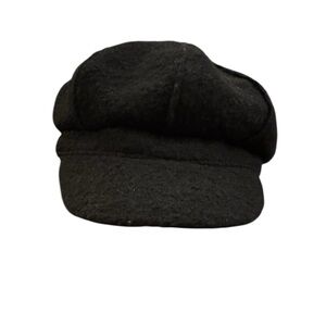 Scala Pronto Black Wool Newsboy Cap | One Size | Classic Vintage Style